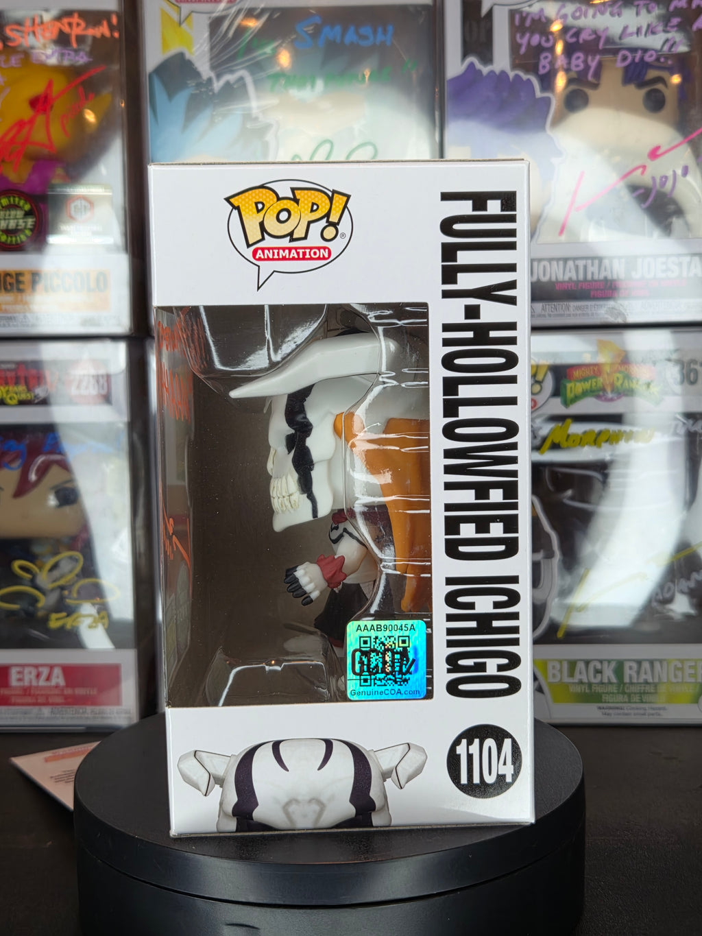 Funko Pop! Animation: Fully- Hollowfied Ichigo 1104 Glow Chase Autographed & Quoted by Johnny Yong Bosch.