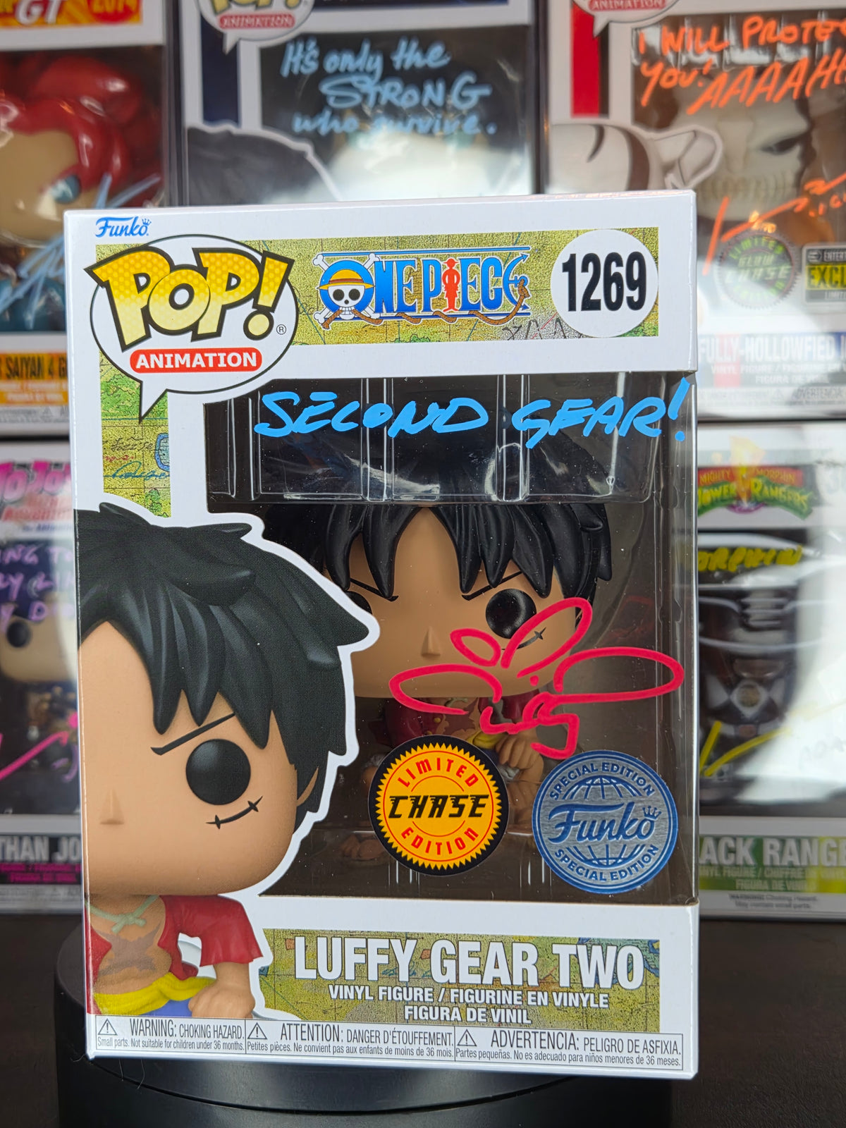 Funko Pop! One Piece: Luffy Gear Two 1269 Chase Autographed & Quoted by Colleen Clinkbeard