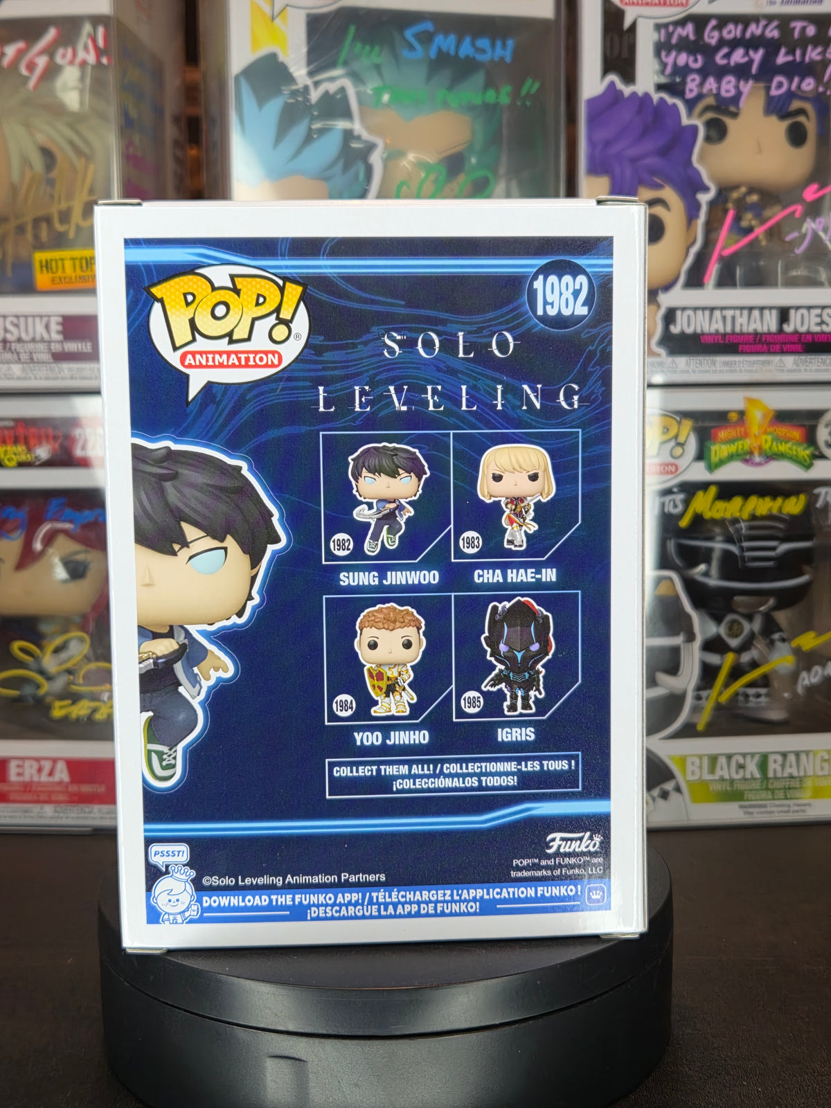 Funko Pop! Animation: Solo Leveling Sung Jinwoo 1982 Autographed & Quoted by Aleks Le